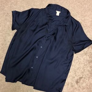 Cute silk button down shirt